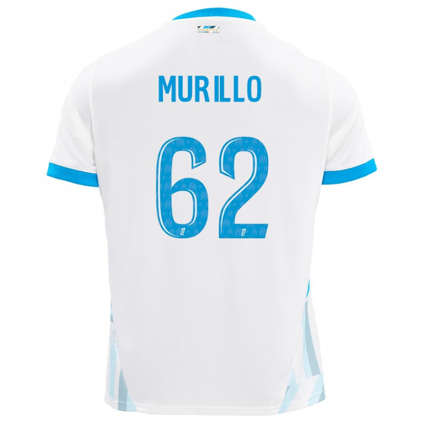 Niño Fútbol Camiseta Amir Murillo #62 Blanco Azul Cielo 1ª Equipación 2024/25 México