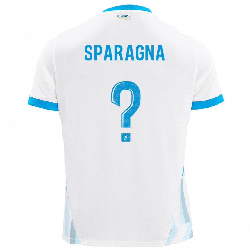 Niño Fútbol Camiseta Stéphane Sparagna #0 Blanco Azul Cielo 1ª Equipación 2024/25 México