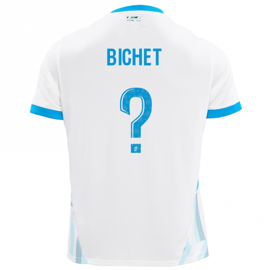 Niño Fútbol Camiseta Tristan Bichet #0 Blanco Azul Cielo 1ª Equipación 2024/25 México