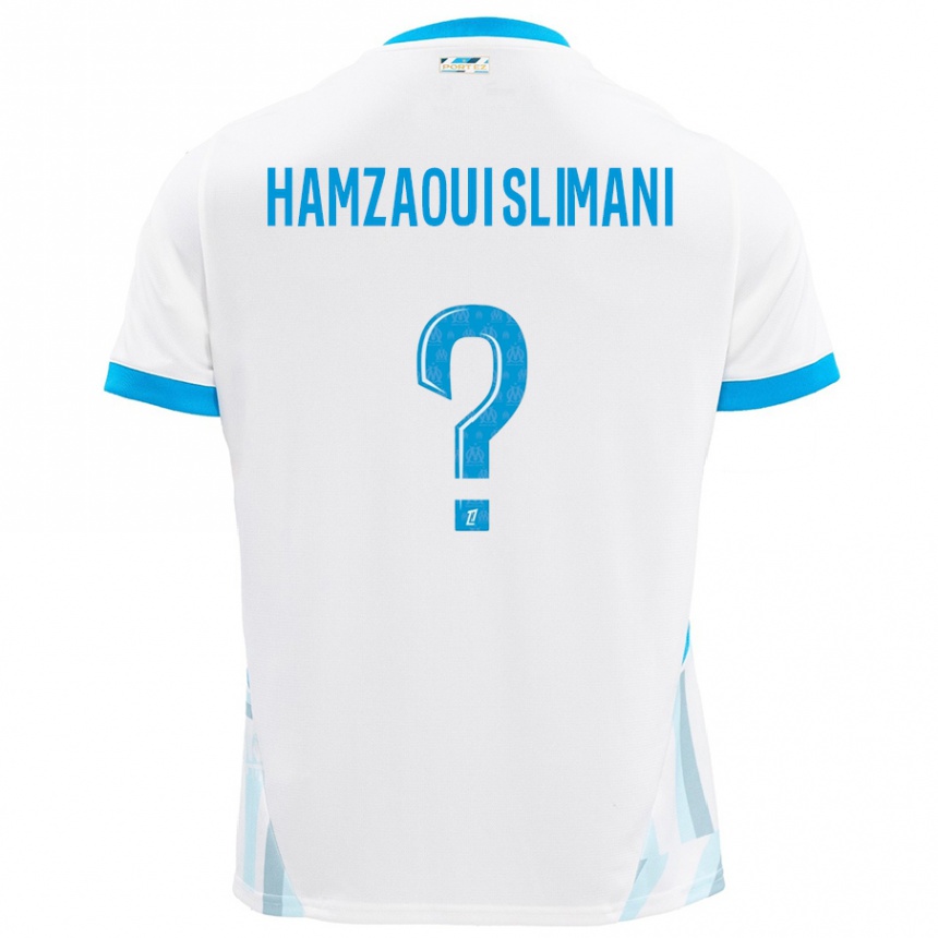 Niño Fútbol Camiseta Hilan Hamzaoui Slimani #0 Blanco Azul Cielo 1ª Equipación 2024/25 México