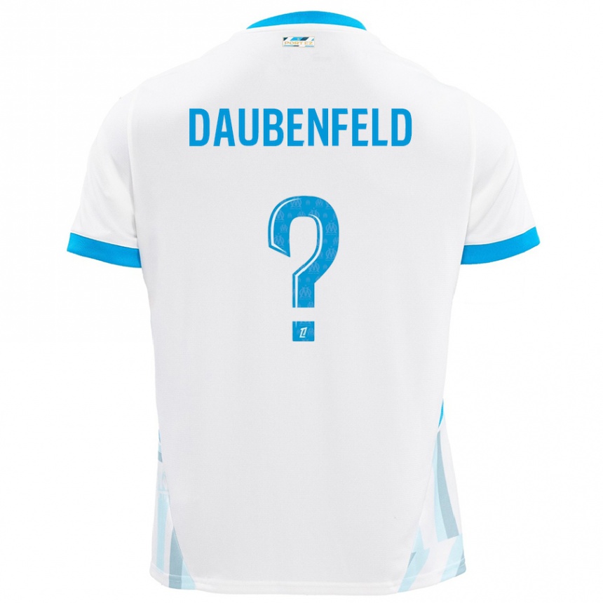 Niño Fútbol Camiseta Lucas Daubenfeld #0 Blanco Azul Cielo 1ª Equipación 2024/25 México