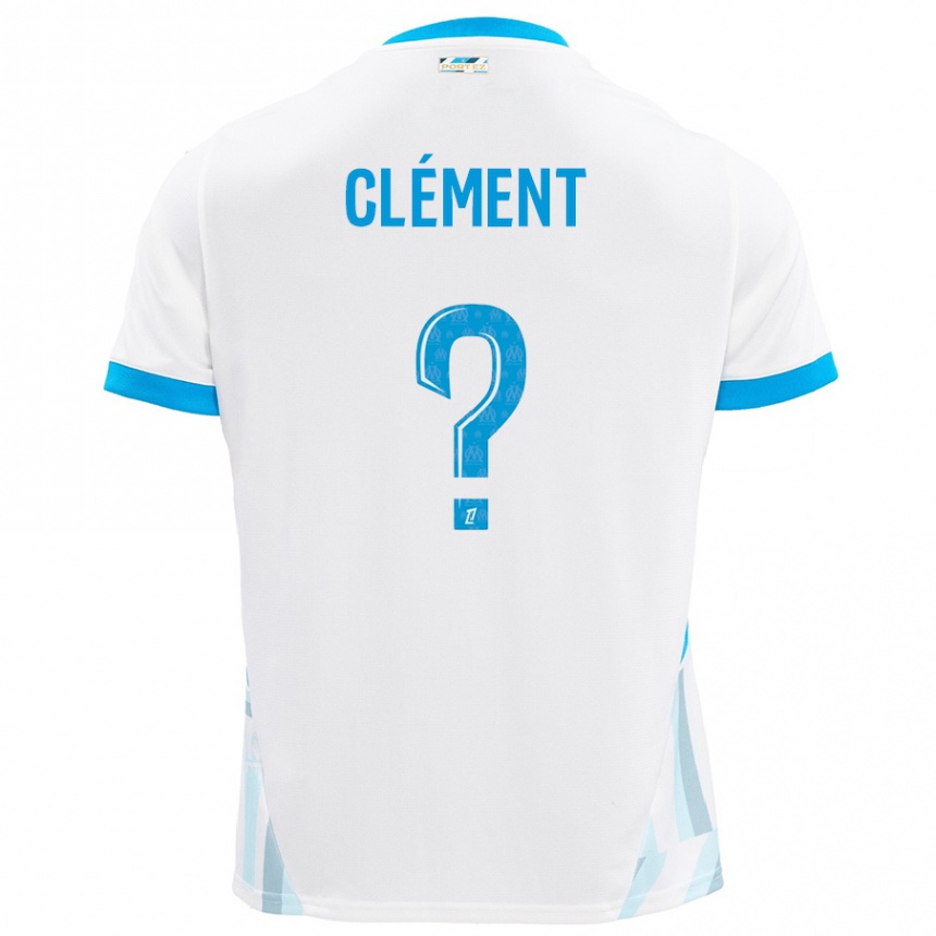 Niño Fútbol Camiseta Mathis Clément #0 Blanco Azul Cielo 1ª Equipación 2024/25 México