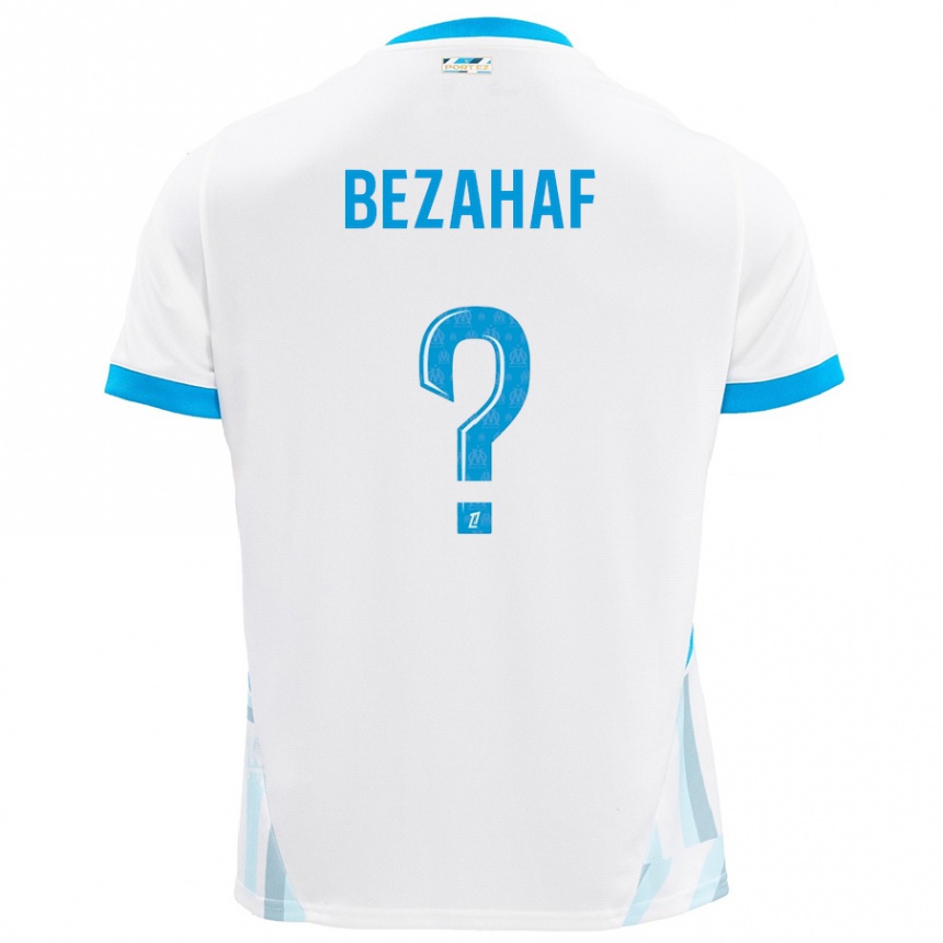 Niño Fútbol Camiseta Kelyann Bezahaf #0 Blanco Azul Cielo 1ª Equipación 2024/25 México