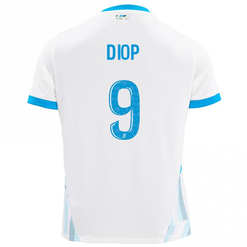 Niño Fútbol Camiseta Mama Diop #9 Blanco Azul Cielo 1ª Equipación 2024/25 México