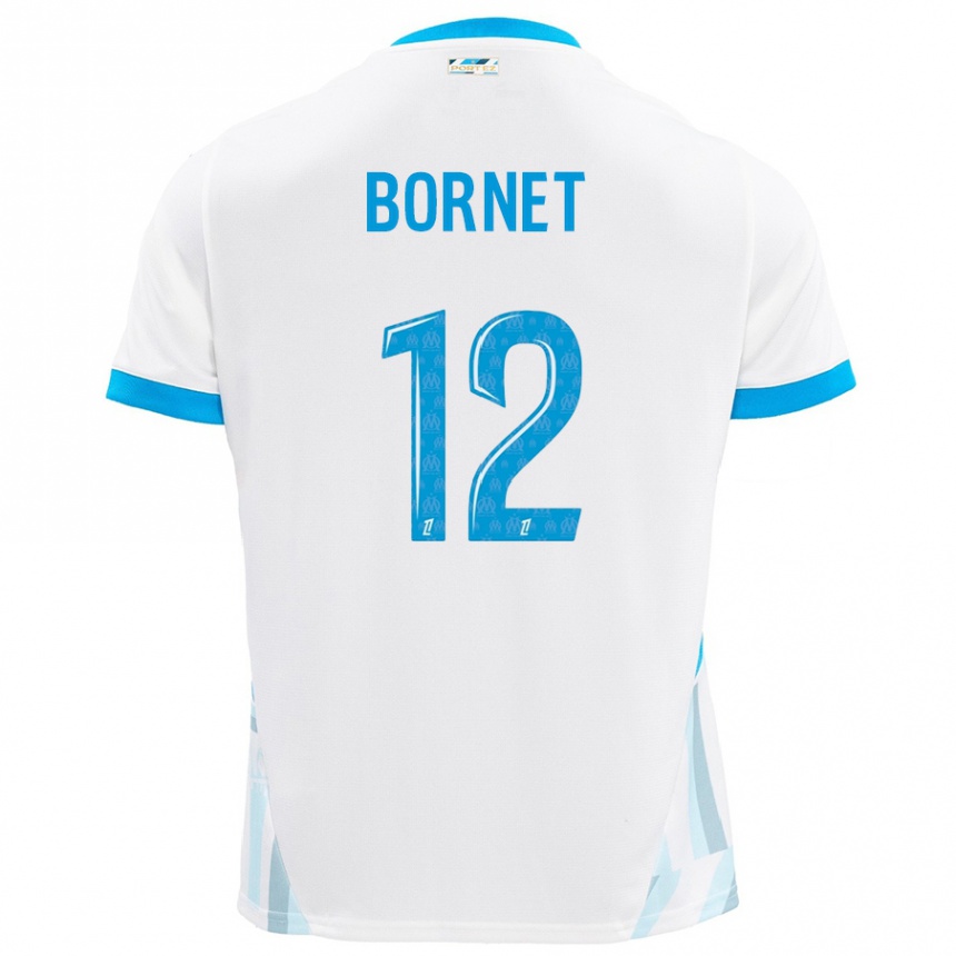 Niño Fútbol Camiseta Camille Bornet #12 Blanco Azul Cielo 1ª Equipación 2024/25 México