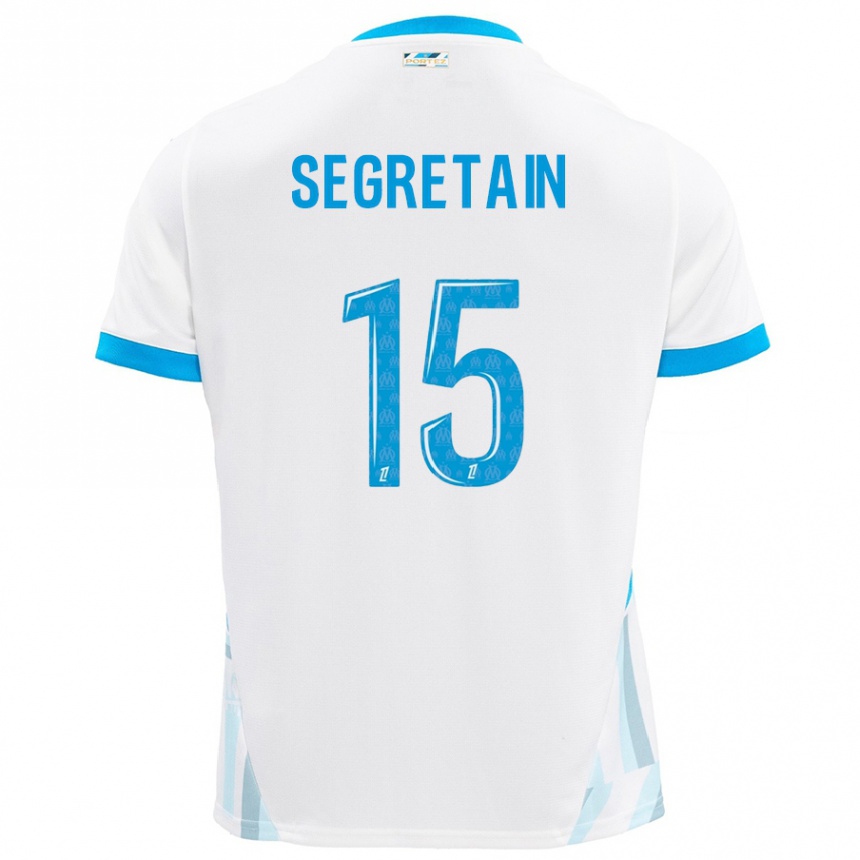 Niño Fútbol Camiseta Julie Ségrétain #15 Blanco Azul Cielo 1ª Equipación 2024/25 México