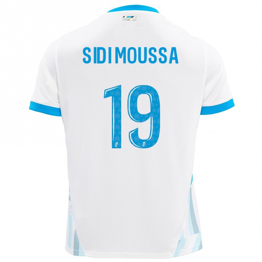 Niño Fútbol Camiseta Salima Sidi Moussa #19 Blanco Azul Cielo 1ª Equipación 2024/25 México