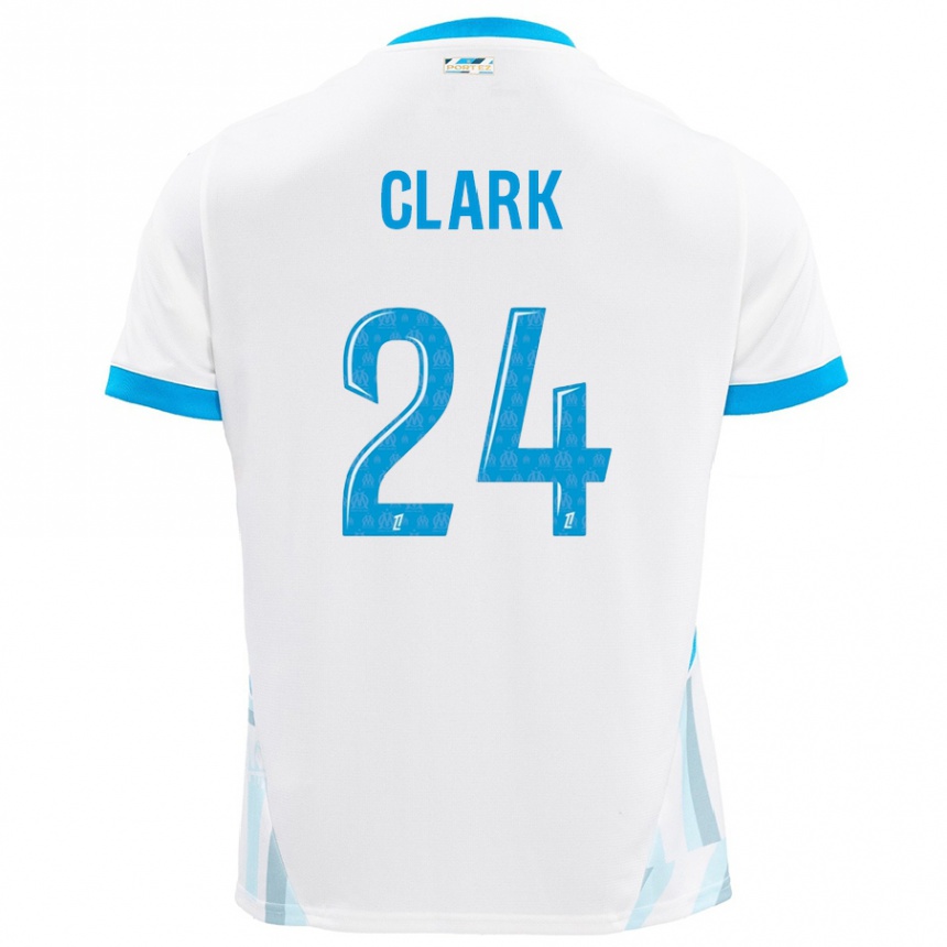 Niño Fútbol Camiseta Ashley Clark #24 Blanco Azul Cielo 1ª Equipación 2024/25 México