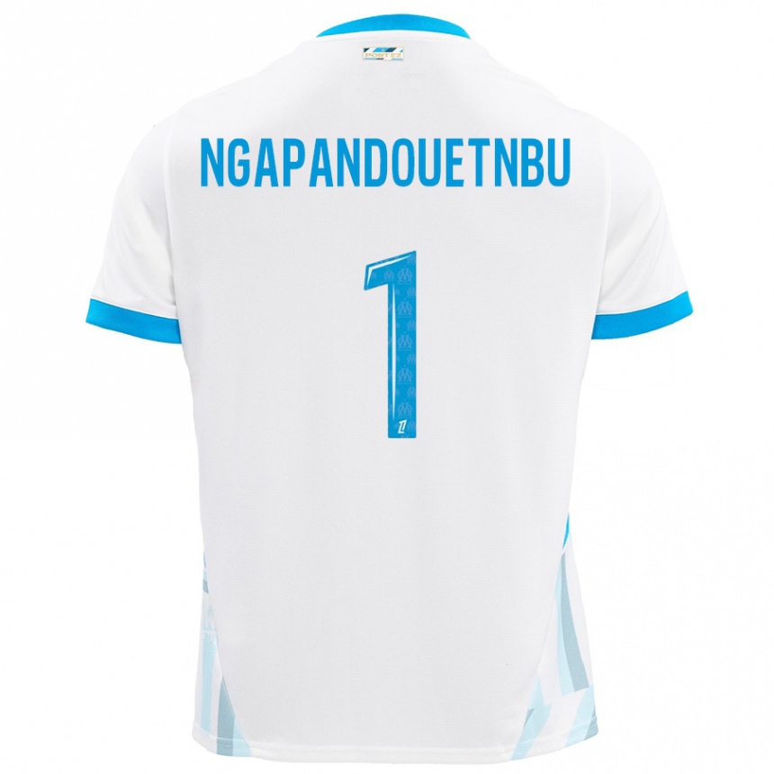 Niño Fútbol Camiseta Simon Ngapandouetnbu #1 Blanco Azul Cielo 1ª Equipación 2024/25 México