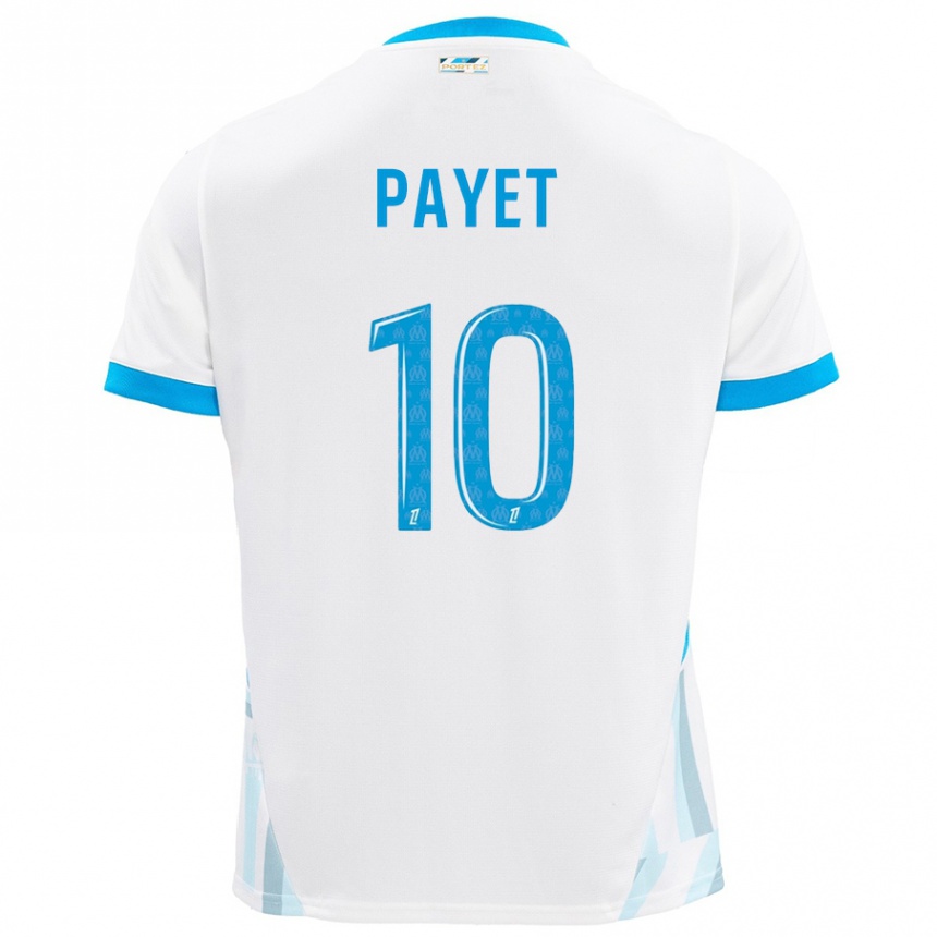 Niño Fútbol Camiseta Dimitri Payet #10 Blanco Azul Cielo 1ª Equipación 2024/25 México