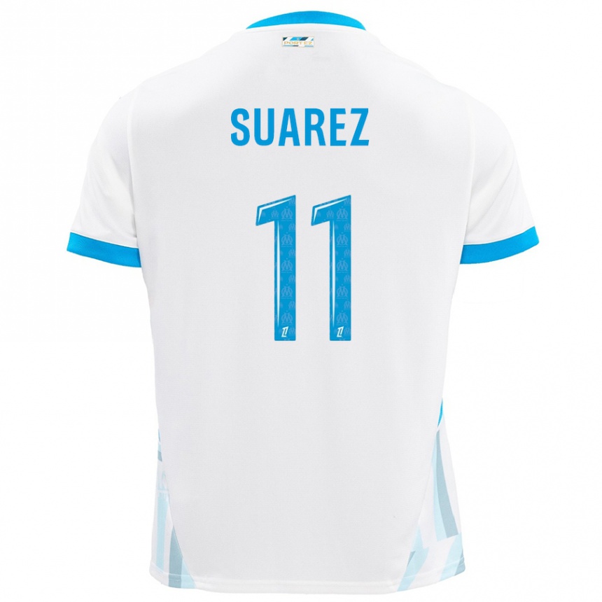 Niño Fútbol Camiseta Luis Suarez #11 Blanco Azul Cielo 1ª Equipación 2024/25 México