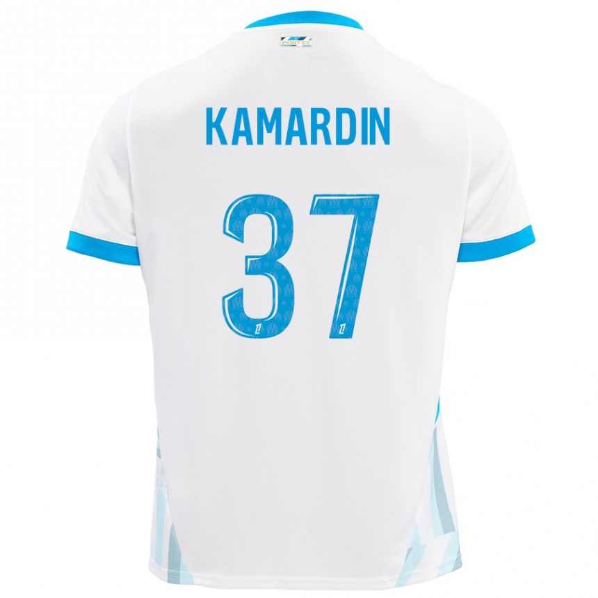 Niño Fútbol Camiseta Aaron Kamardin #37 Blanco Azul Cielo 1ª Equipación 2024/25 México