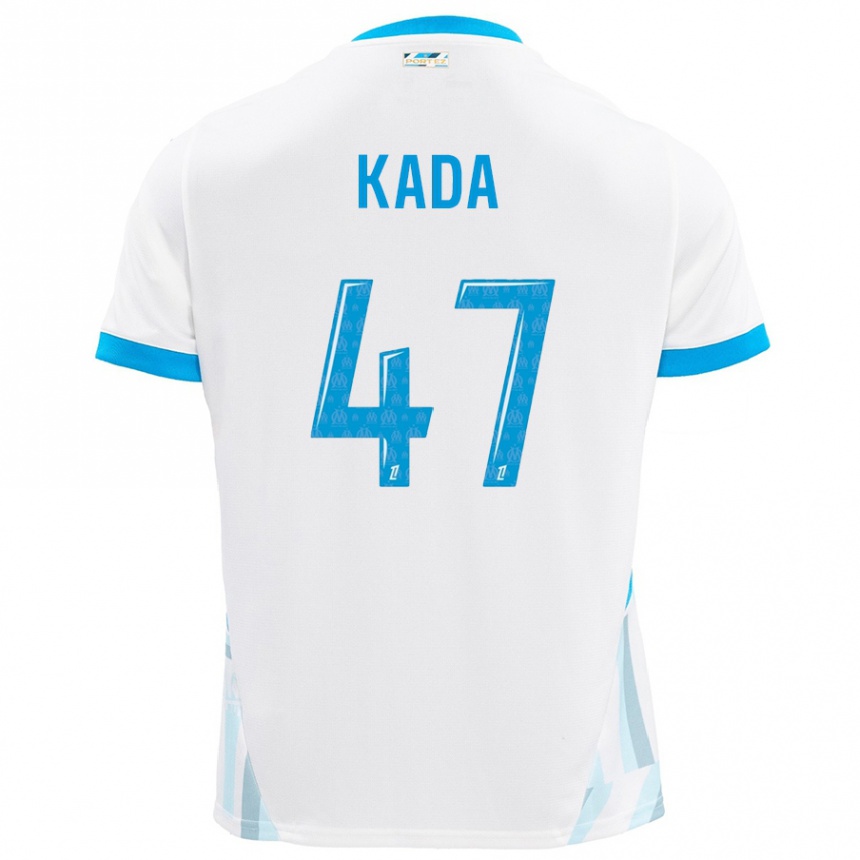 Niño Fútbol Camiseta Joakim Kada #47 Blanco Azul Cielo 1ª Equipación 2024/25 México