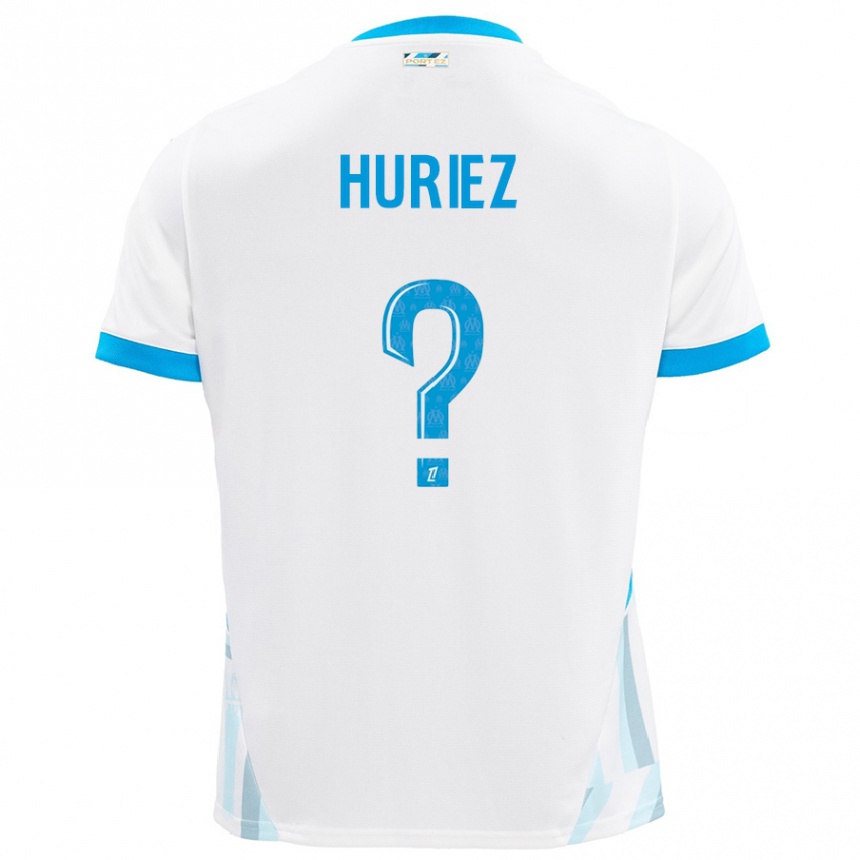 Niño Fútbol Camiseta Evan Huriez #0 Blanco Azul Cielo 1ª Equipación 2024/25 México