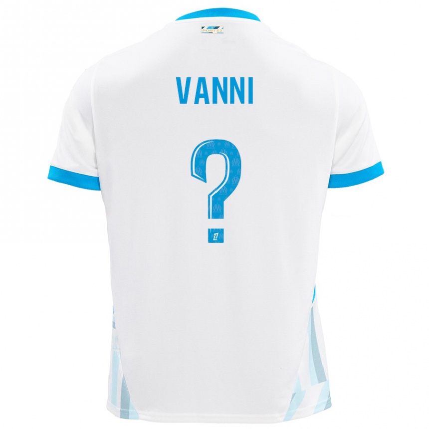 Niño Fútbol Camiseta Fabio Vanni #0 Blanco Azul Cielo 1ª Equipación 2024/25 México