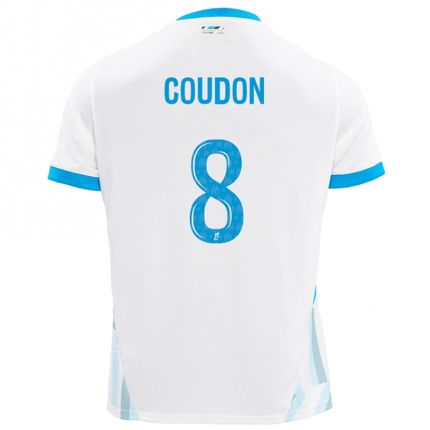 Niño Fútbol Camiseta Marine Coudon #8 Blanco Azul Cielo 1ª Equipación 2024/25 México