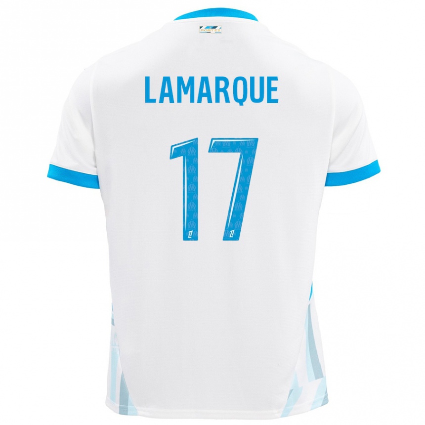 Niño Fútbol Camiseta Alais Lamarque #17 Blanco Azul Cielo 1ª Equipación 2024/25 México