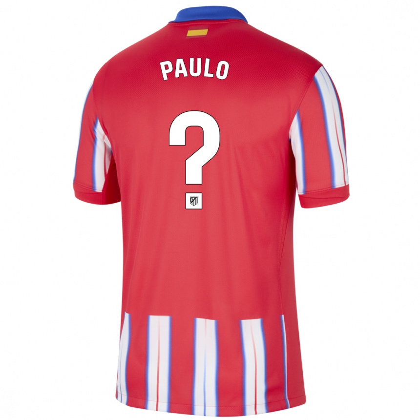 Niño Fútbol Camiseta Marcos Paulo #0 Rojo Blanco Azul 1ª Equipación 2024/25 México