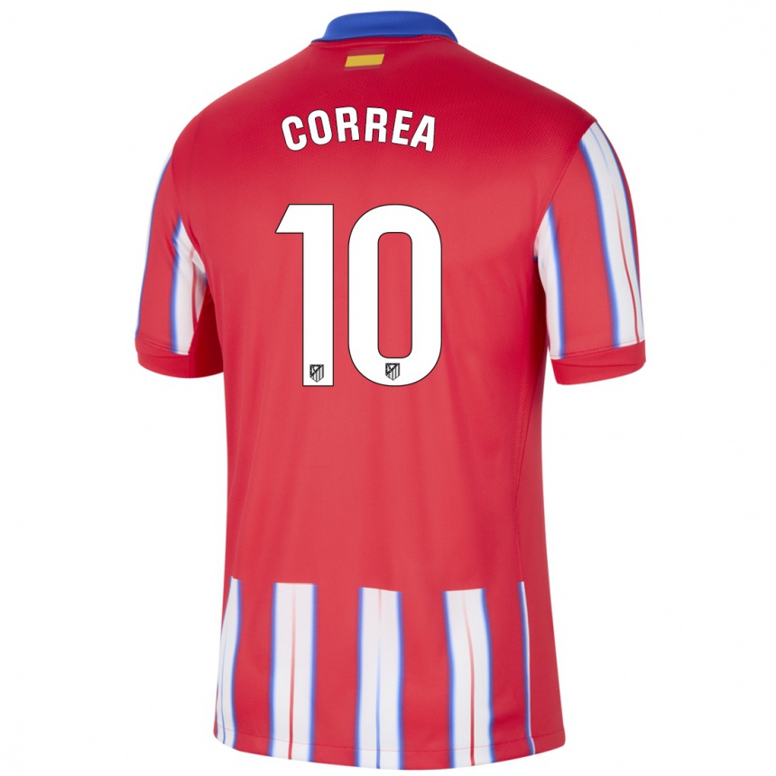 Niño Fútbol Camiseta Angel Correa #10 Rojo Blanco Azul 1ª Equipación 2024/25 México