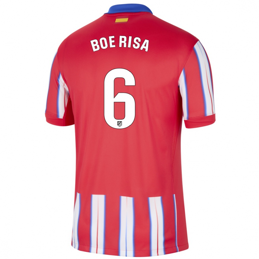 Niño Fútbol Camiseta Vilde Bøe Risa #6 Rojo Blanco Azul 1ª Equipación 2024/25 México