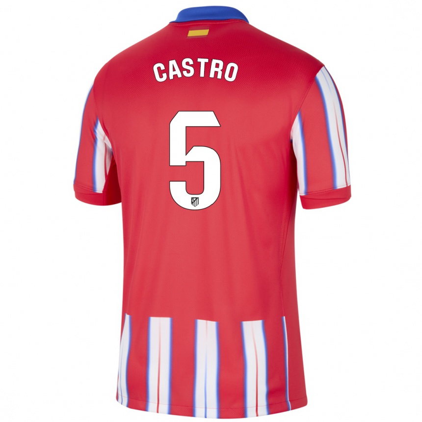 Niño Fútbol Camiseta Oscar Castro #5 Rojo Blanco Azul 1ª Equipación 2024/25 México