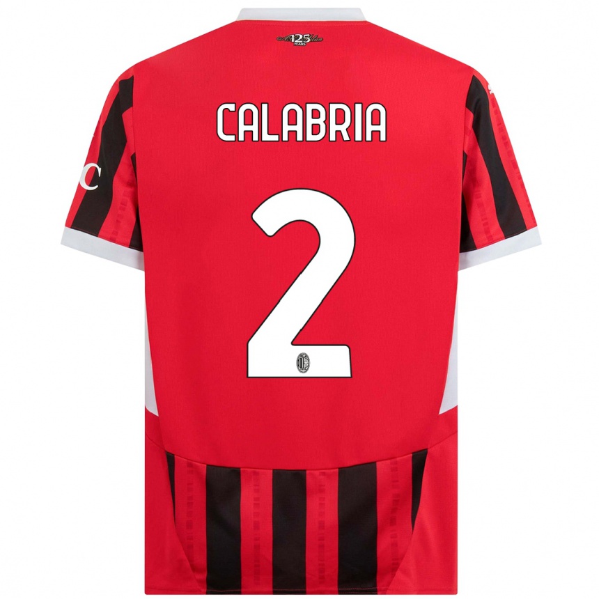 Niño Fútbol Camiseta Davide Calabria #2 Rojo Negro 1ª Equipación 2024/25 México