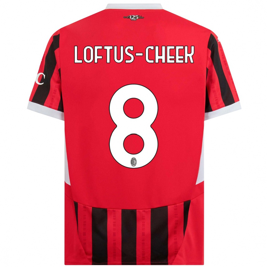 Niño Fútbol Camiseta Ruben Loftus-Cheek #8 Rojo Negro 1ª Equipación 2024/25 México