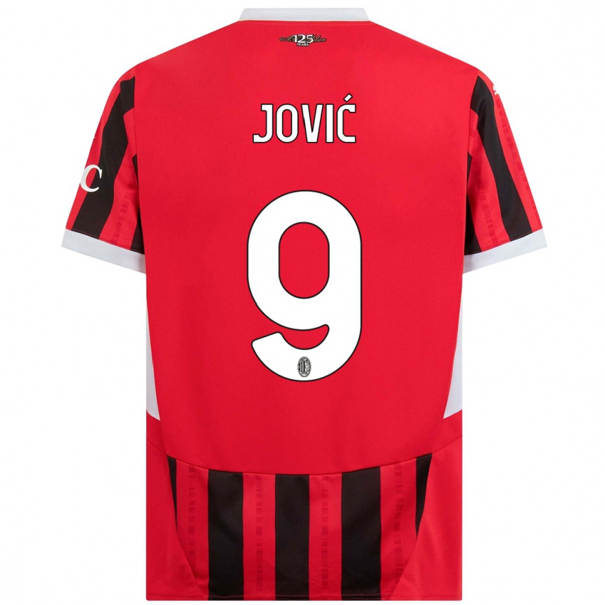 Niño Fútbol Camiseta Luka Jovic #9 Rojo Negro 1ª Equipación 2024/25 México