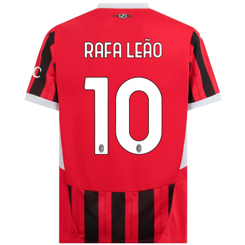 Niño Fútbol Camiseta Rafael Leao #10 Rojo Negro 1ª Equipación 2024/25 México