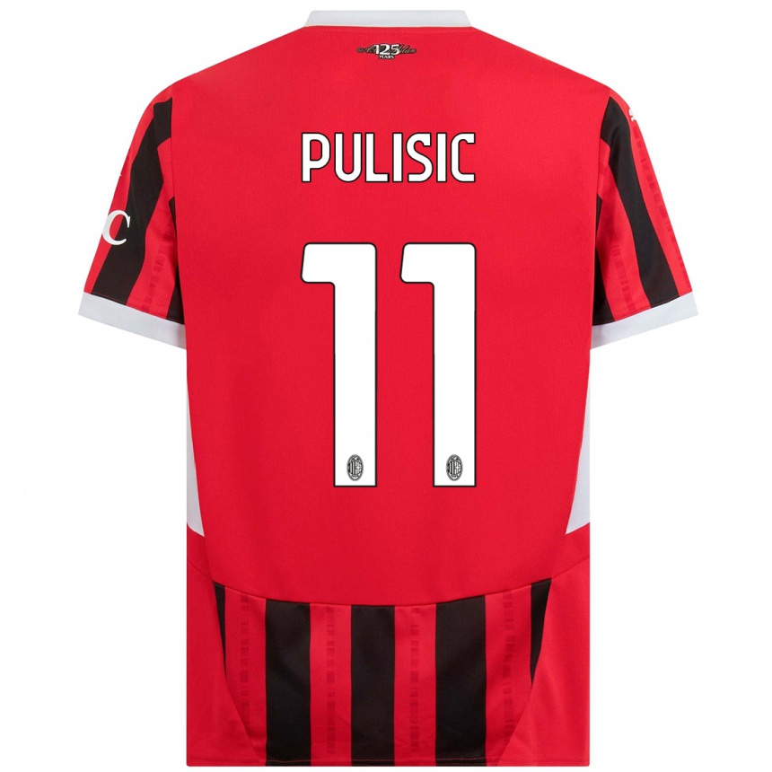 Niño Fútbol Camiseta Christian Pulisic #11 Rojo Negro 1ª Equipación 2024/25 México