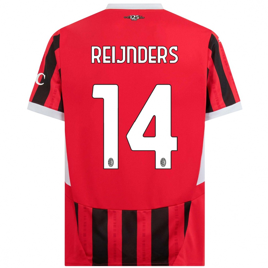 Niño Fútbol Camiseta Tijjani Reijnders #14 Rojo Negro 1ª Equipación 2024/25 México