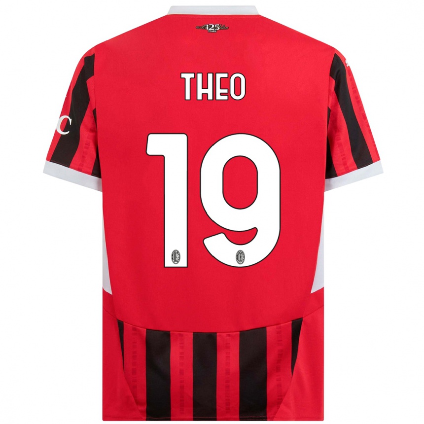 Niño Fútbol Camiseta Theo Hernandez #19 Rojo Negro 1ª Equipación 2024/25 México