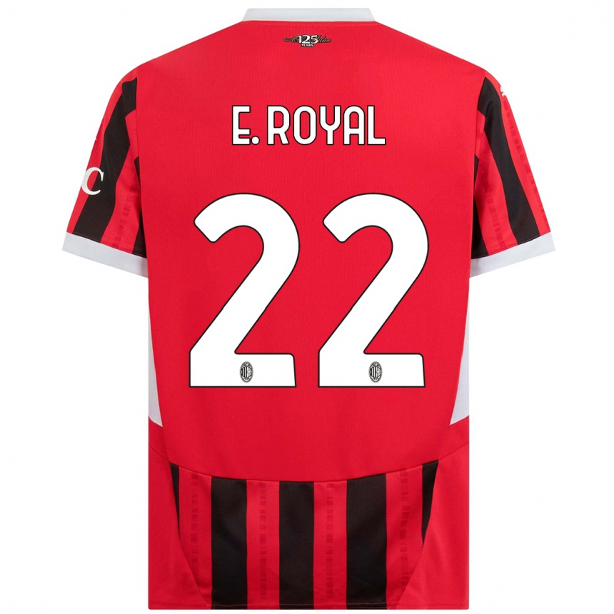 Niño Fútbol Camiseta Emerson Royal #22 Rojo Negro 1ª Equipación 2024/25 México