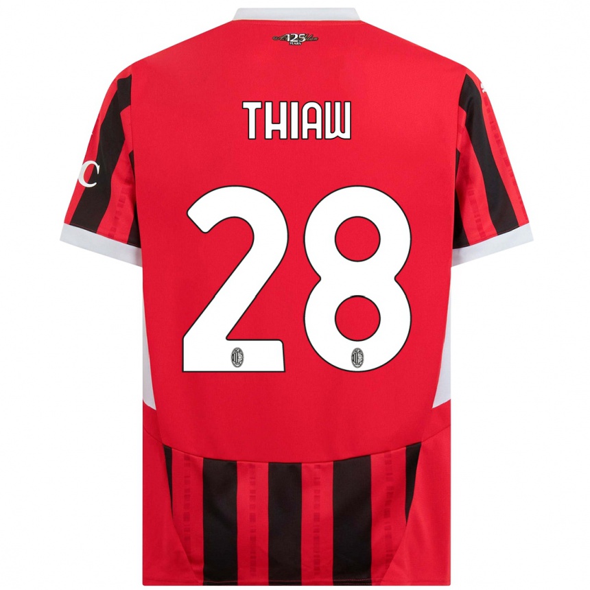 Niño Fútbol Camiseta Malick Thiaw #28 Rojo Negro 1ª Equipación 2024/25 México