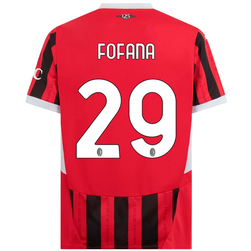 Niño Fútbol Camiseta Youssouf Fofana #29 Rojo Negro 1ª Equipación 2024/25 México