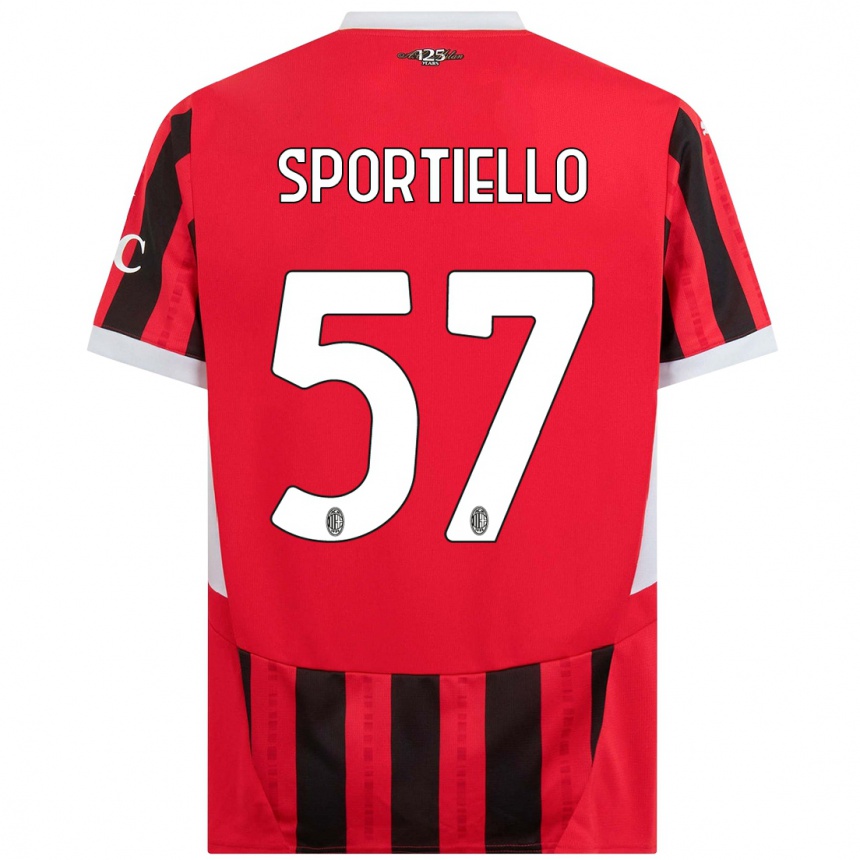 Niño Fútbol Camiseta Marco Sportiello #57 Rojo Negro 1ª Equipación 2024/25 México