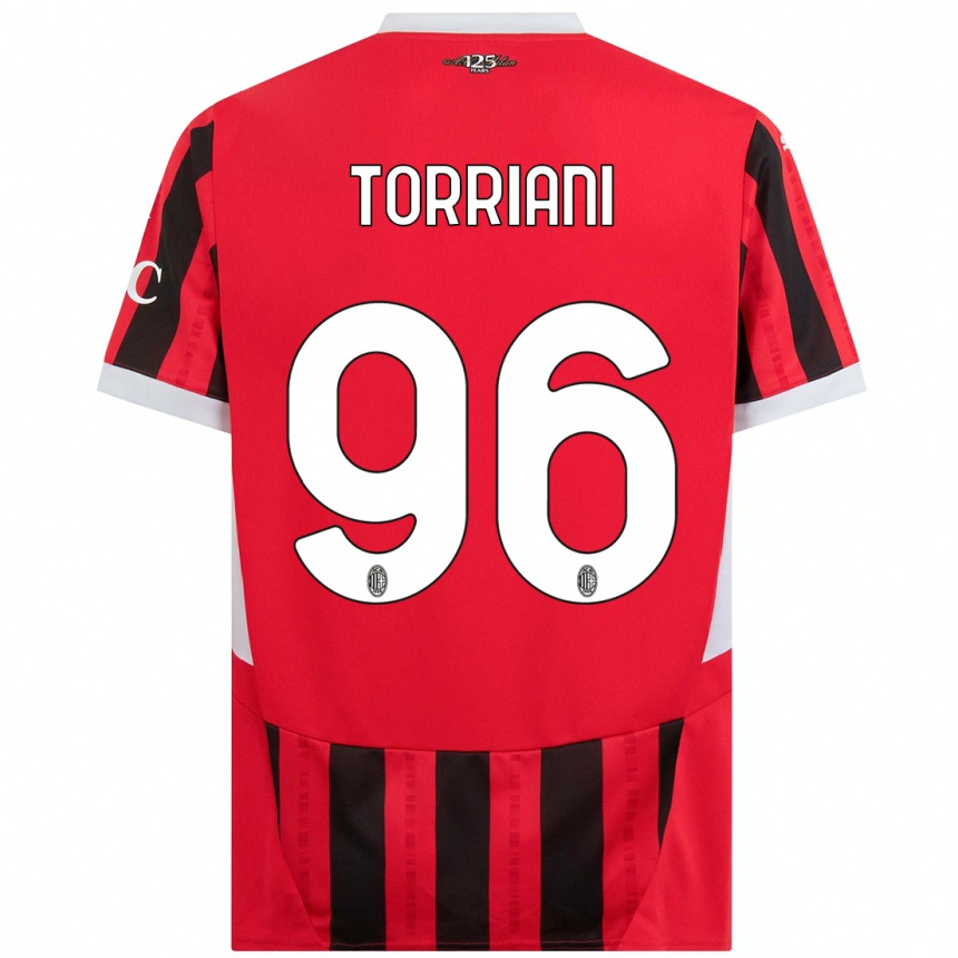 Niño Fútbol Camiseta Lorenzo Torriani #96 Rojo Negro 1ª Equipación 2024/25 México