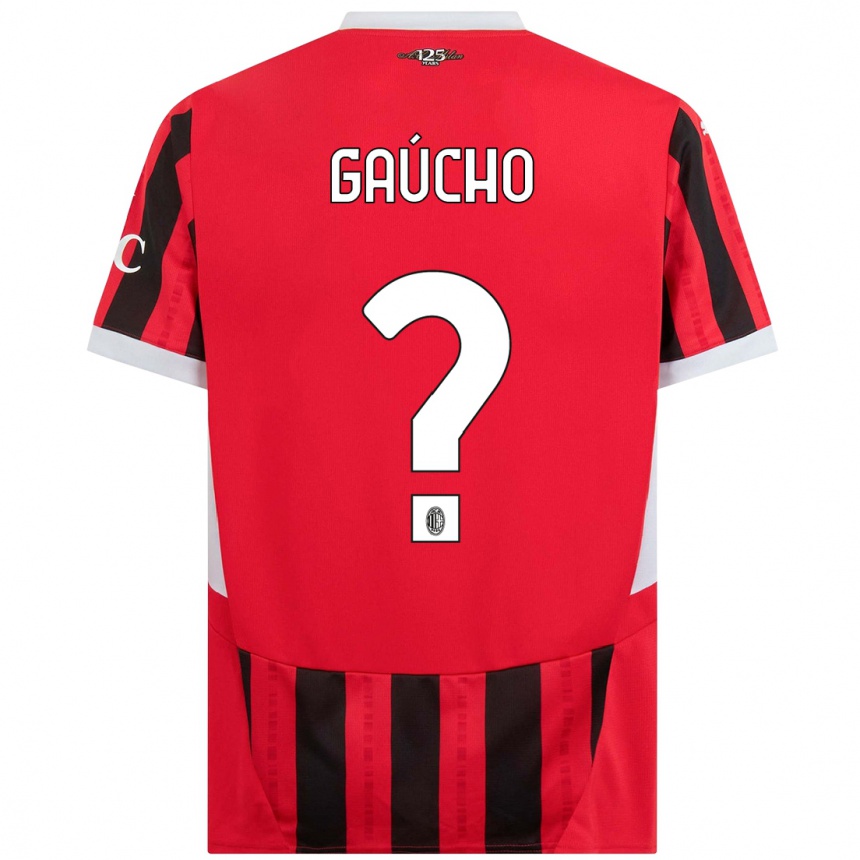 Niño Fútbol Camiseta Estevan Gaúcho #0 Rojo Negro 1ª Equipación 2024/25 México