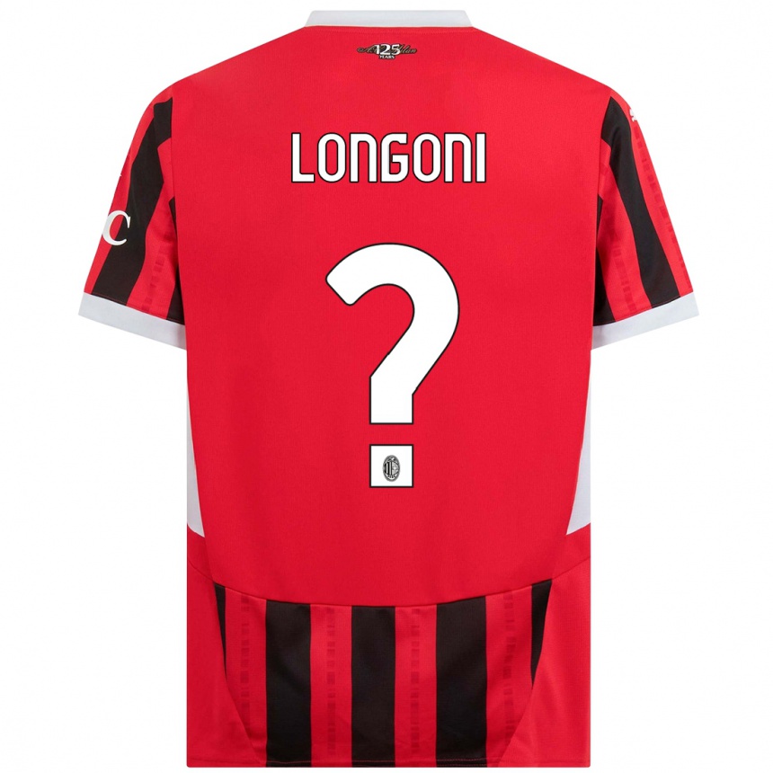 Niño Fútbol Camiseta Alessandro Longoni #0 Rojo Negro 1ª Equipación 2024/25 México