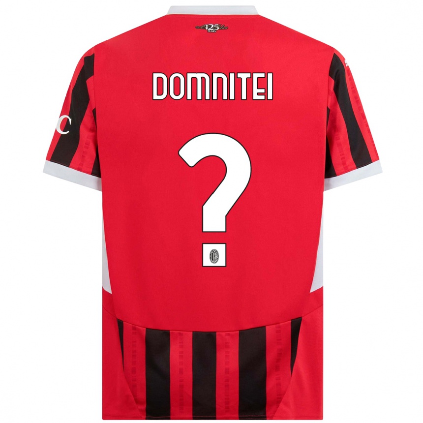 Niño Fútbol Camiseta Francesco Domniței #0 Rojo Negro 1ª Equipación 2024/25 México