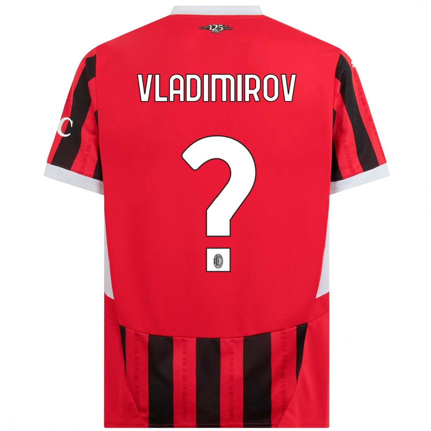 Niño Fútbol Camiseta Valeri Vladimirov #0 Rojo Negro 1ª Equipación 2024/25 México