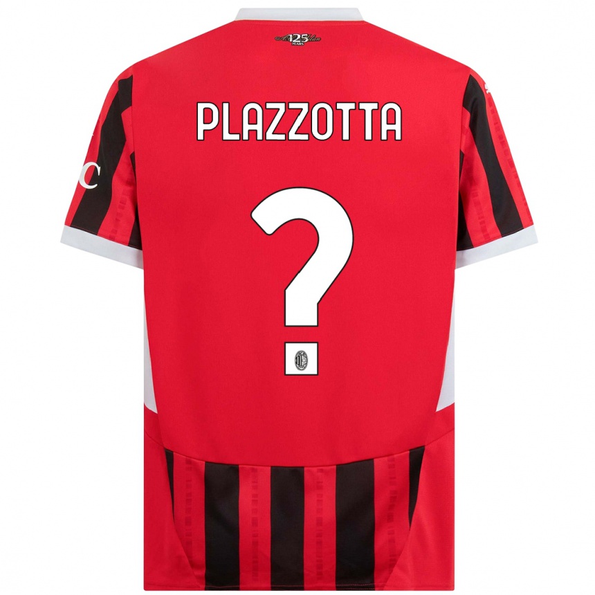 Niño Fútbol Camiseta Filippo Plazzotta #0 Rojo Negro 1ª Equipación 2024/25 México