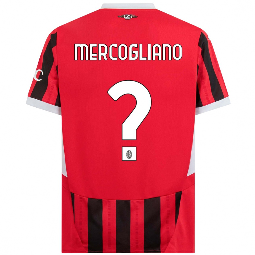 Niño Fútbol Camiseta Mattia Mercogliano #0 Rojo Negro 1ª Equipación 2024/25 México