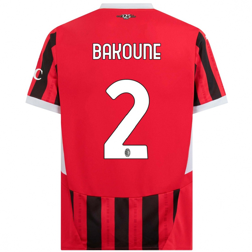 Niño Fútbol Camiseta Adam Bakoune #2 Rojo Negro 1ª Equipación 2024/25 México