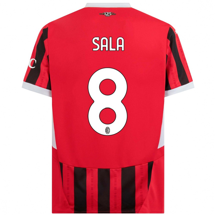 Niño Fútbol Camiseta Emanuele Sala #8 Rojo Negro 1ª Equipación 2024/25 México