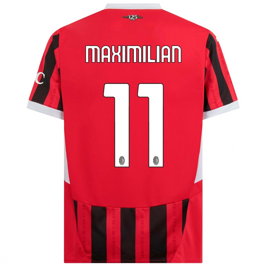 Niño Fútbol Camiseta Maximilian Ibrahimović #11 Rojo Negro 1ª Equipación 2024/25 México