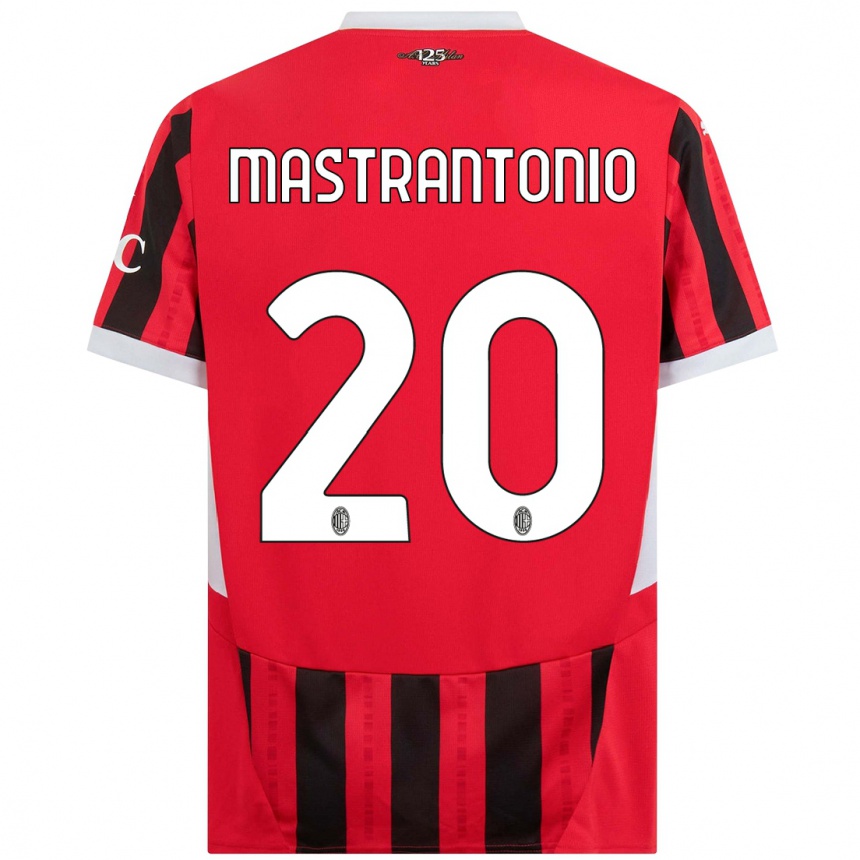 Niño Fútbol Camiseta Davide Mastrantonio #20 Rojo Negro 1ª Equipación 2024/25 México