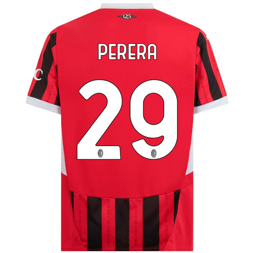 Niño Fútbol Camiseta Nirash Perera #29 Rojo Negro 1ª Equipación 2024/25 México