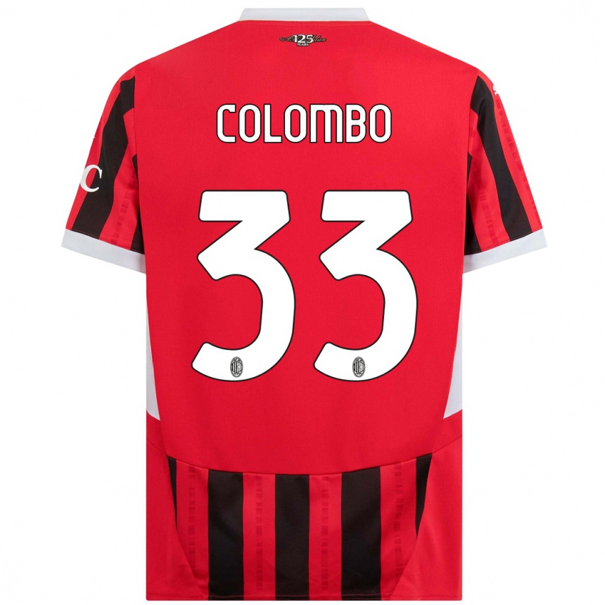 Niño Fútbol Camiseta Federico Colombo #33 Rojo Negro 1ª Equipación 2024/25 México