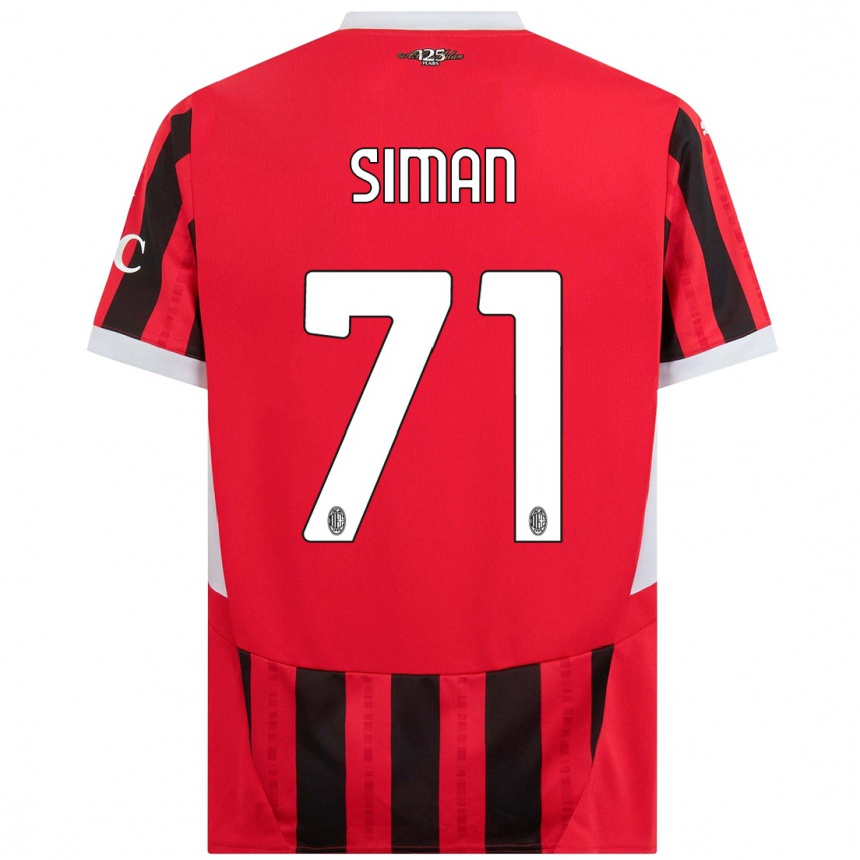 Niño Fútbol Camiseta Alexandru Șiman #71 Rojo Negro 1ª Equipación 2024/25 México